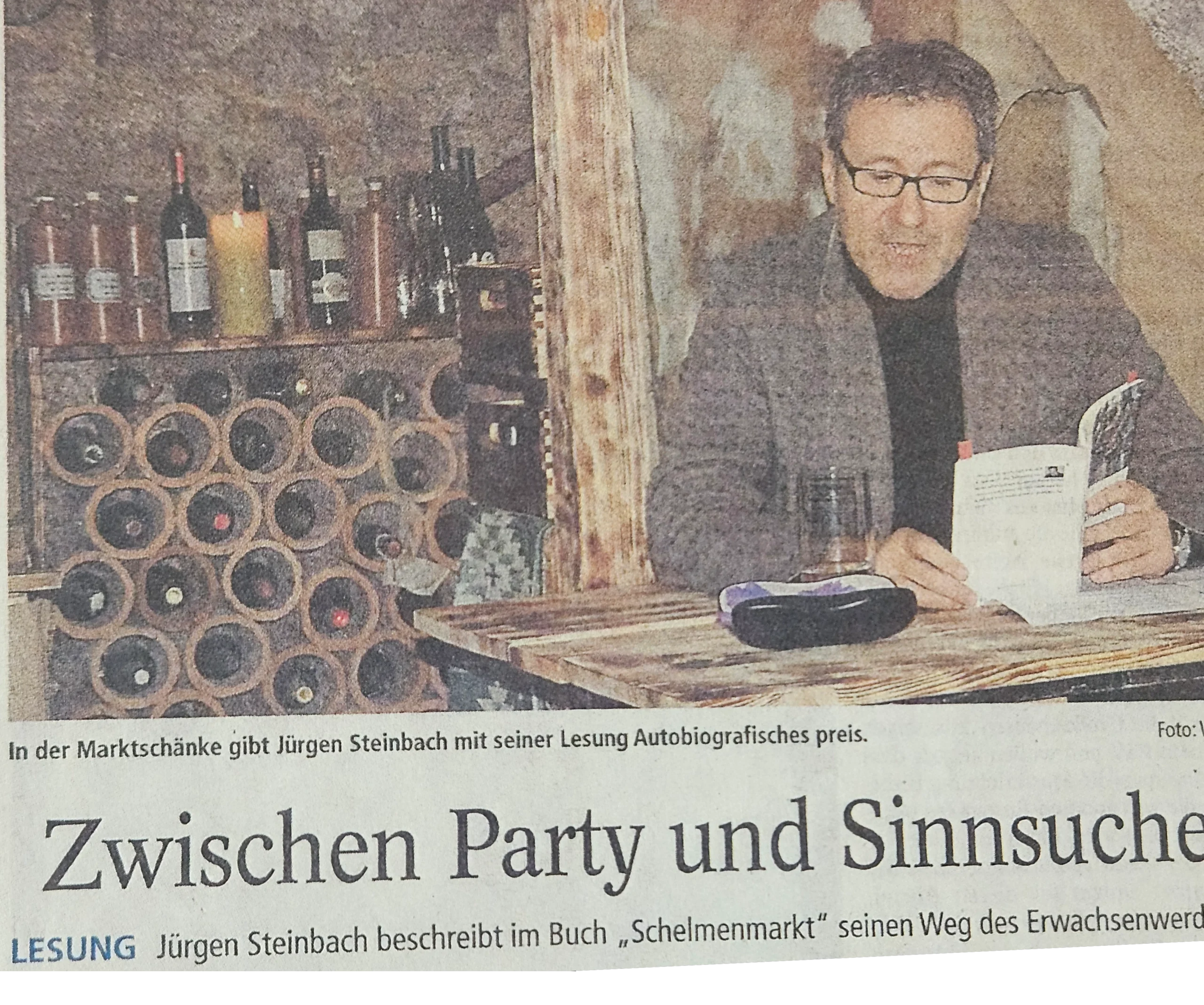 Lesung-Zeitungsausschnitt-Jürgen Steinbach - Portrait